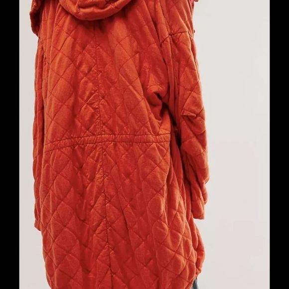 NWT Free People One Cedar Parachute Jacket Hood Quilt Drawstrings Red Sz S - Picture 2 of 7